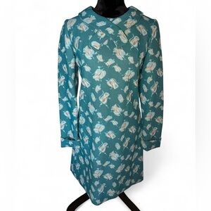 Vintage 1960’s Blue Teal Floral Midi Dress